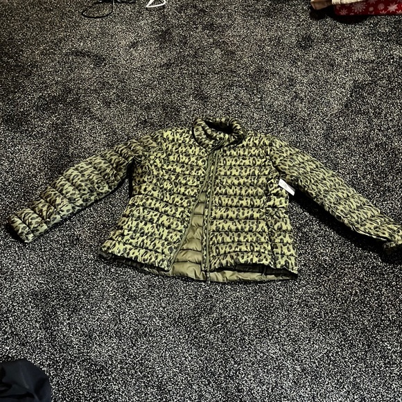 Old Navy Jackets & Blazers - NWT Old navy active light coat size Large olive leopard print